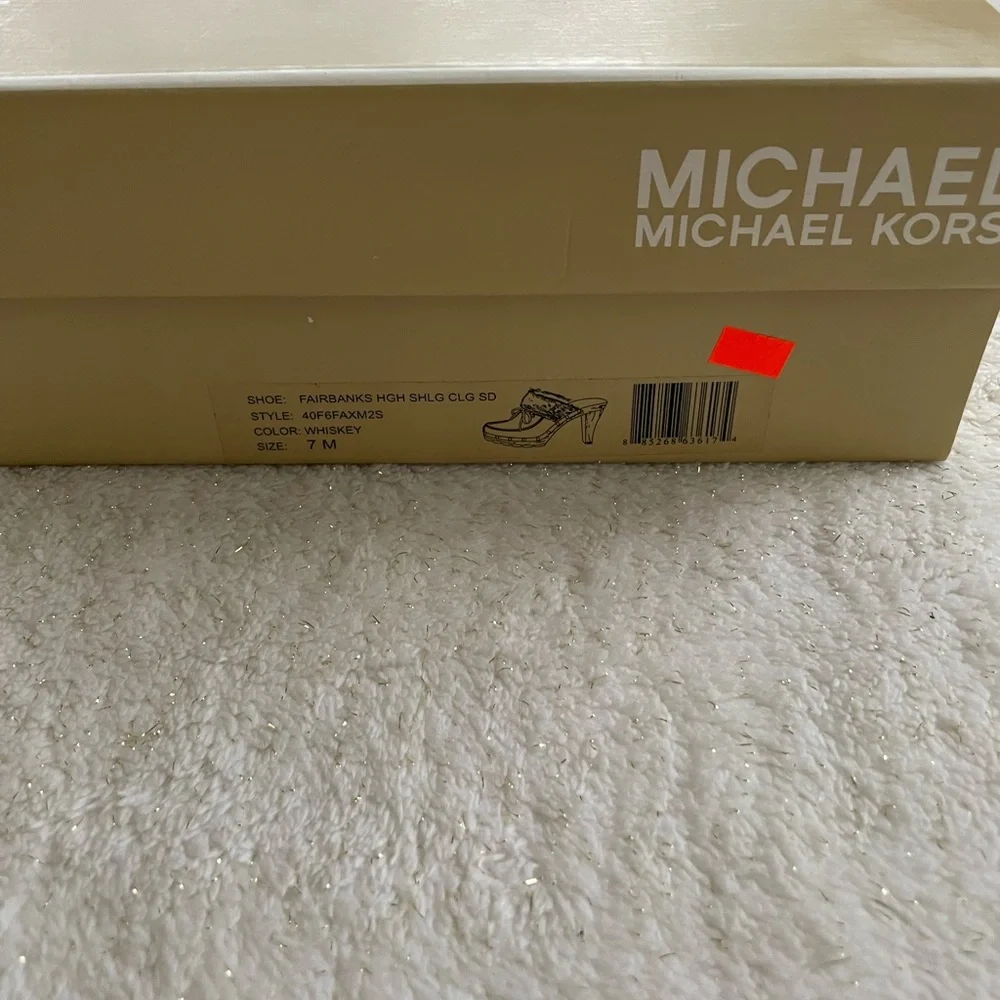 Michael Kors Tobacco suede high heeled clogs. Brand new! - Picture 6 of 6